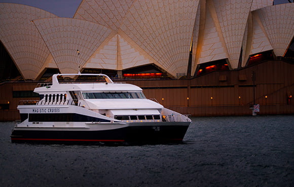 See the majestic sails of Sydney Opera House from a good vantage point aboard the Magistic dinner cruise