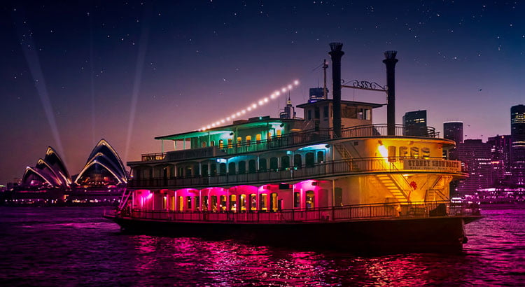 Indulge in an unforgettable cruise on the Showboat offering prime views of the iconic elements of the festival.